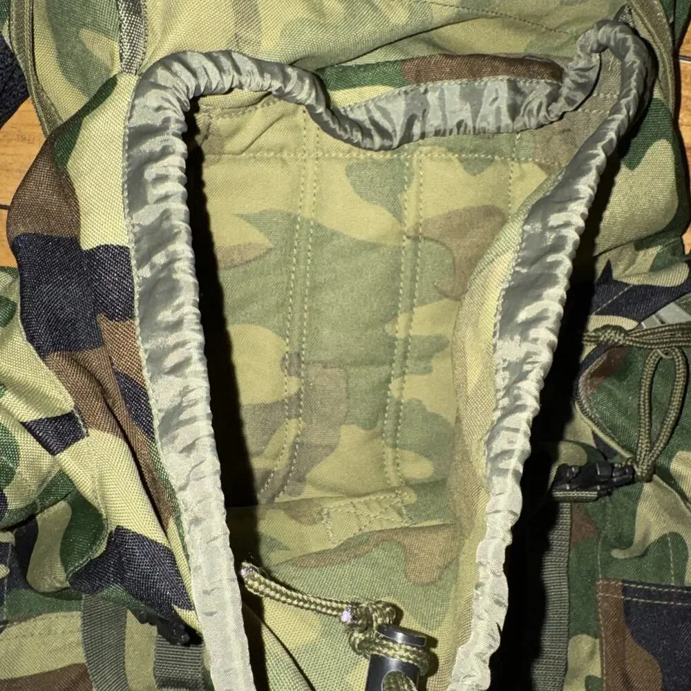 Vintage Mil-Spec Plus Woodland Camo Hunting Backpack Rucksack Large Y2K